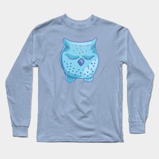 Cute sleeping blue owl Long Sleeve T-Shirt